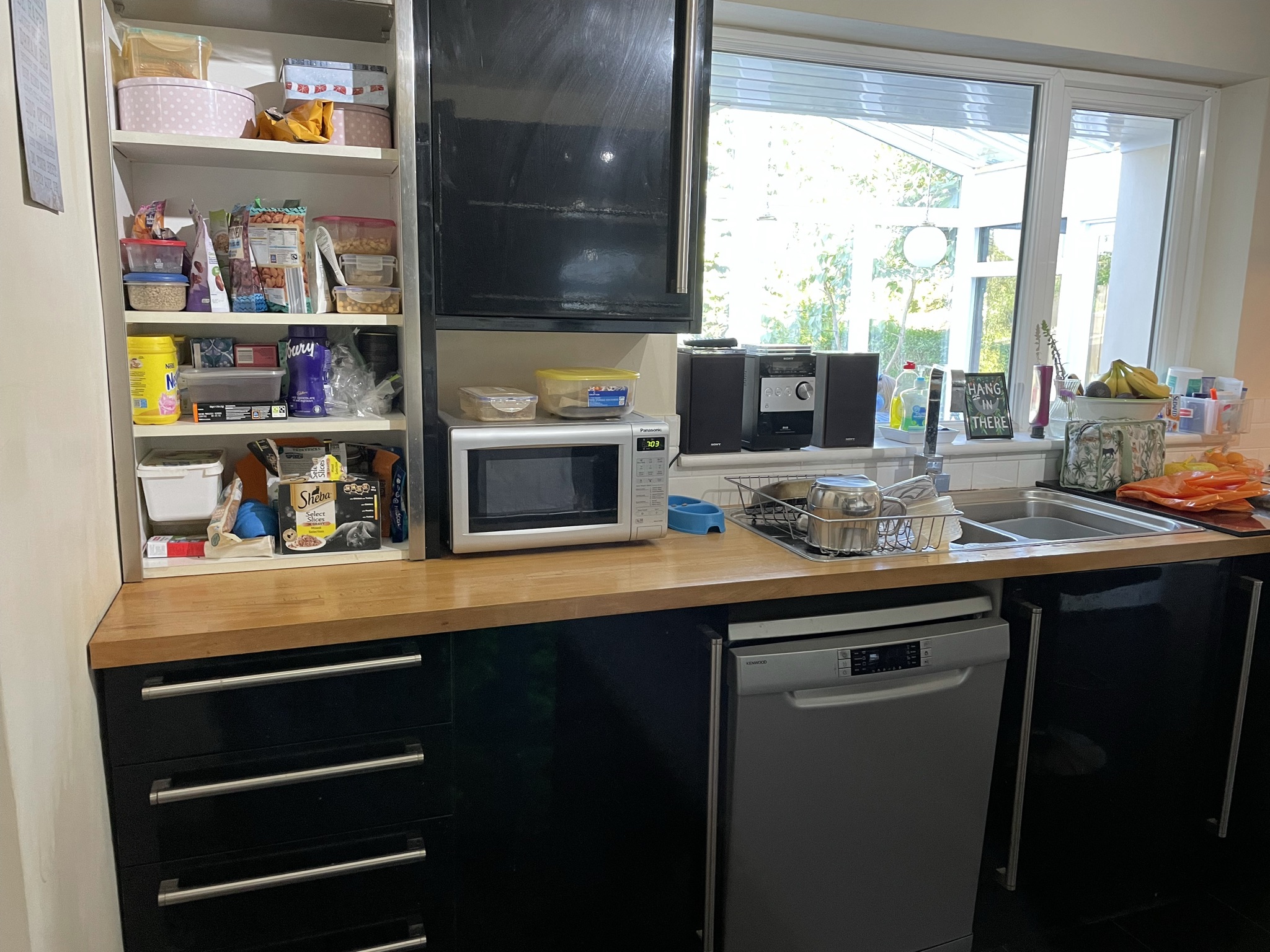 old dated black kitchen